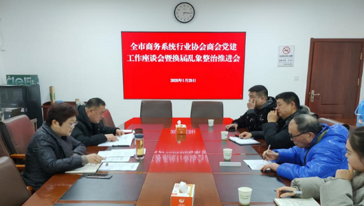 市商务局召开全市商务系统行业协会商会党建工作座谈会暨换届乱象整治推进会